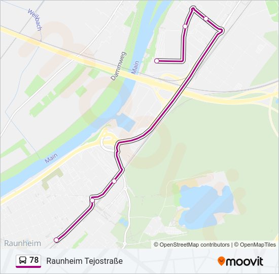 Автобус 78: карта маршрута