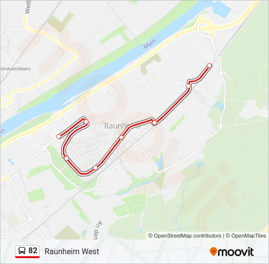 Buslinie 82 Karte