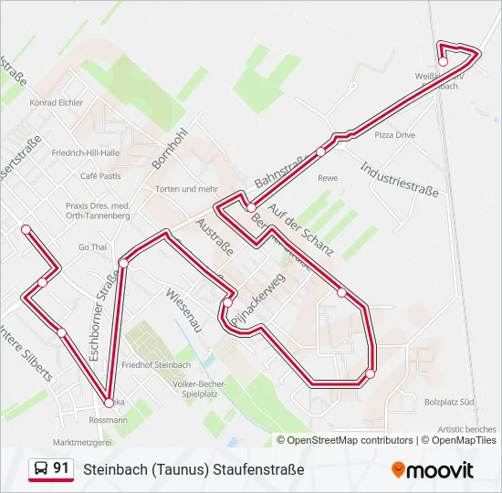91 Bus Line Map