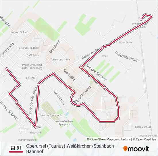 91 Bus Line Map