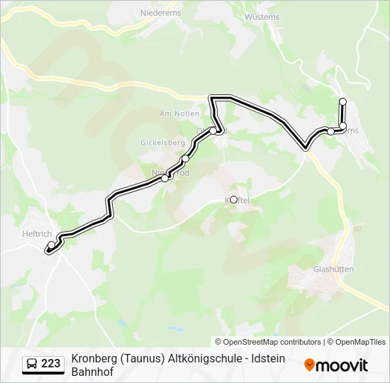 223 Bus Line Map