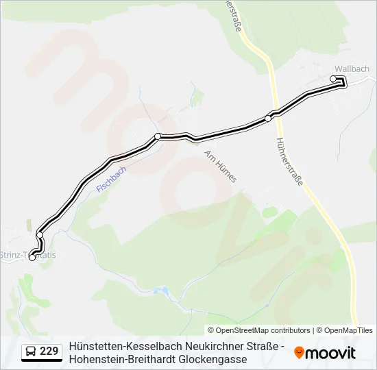 229 Bus Line Map
