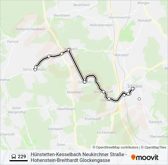 229 Bus Line Map