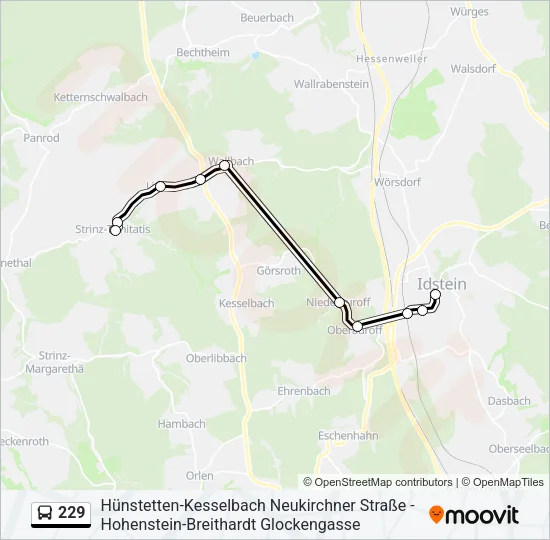 229 Bus Line Map