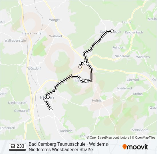 233 Bus Line Map