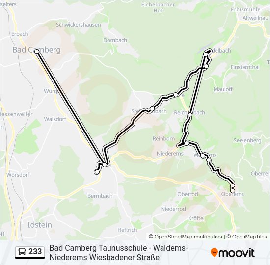 233 Bus Line Map