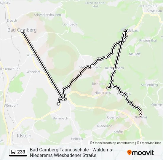 233 Bus Line Map