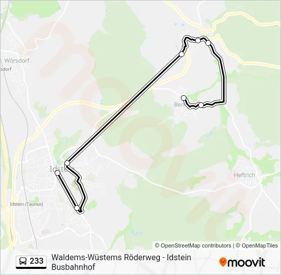 233 Bus Line Map