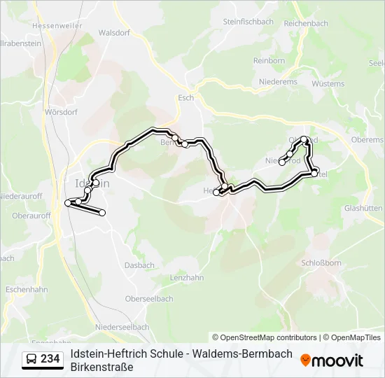 234 Bus Line Map