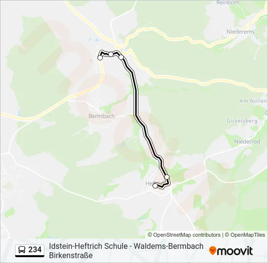 234 Bus Line Map
