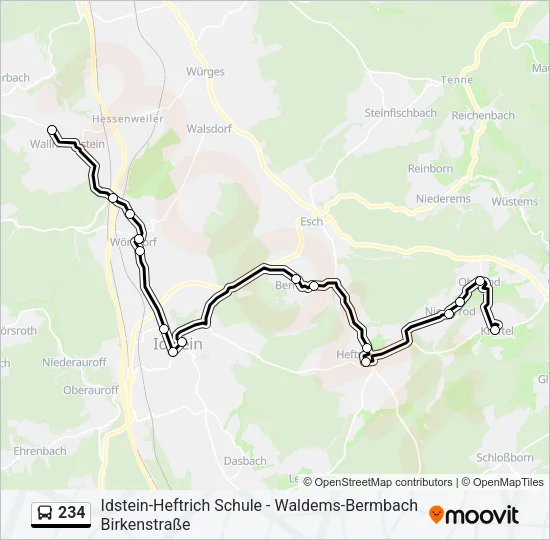 234 Bus Line Map
