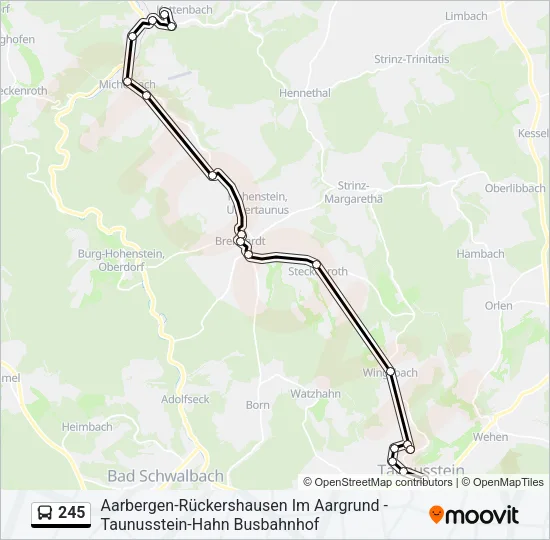245 Bus Line Map