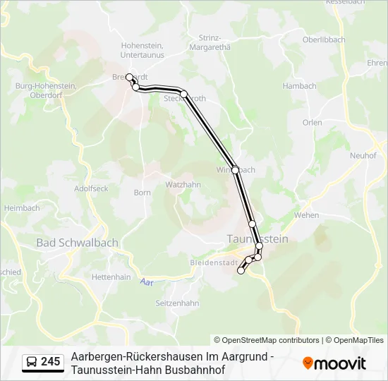 245 Bus Line Map