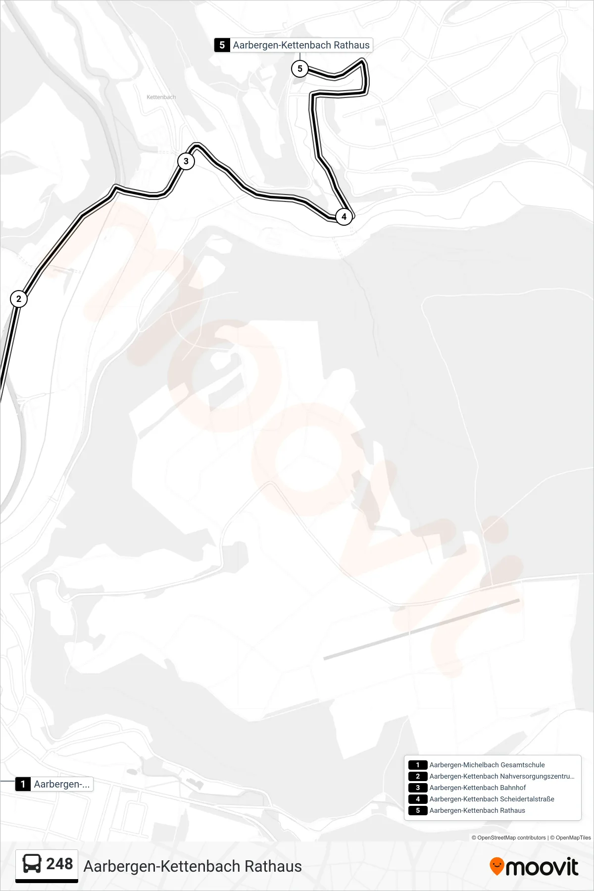 248 bus Line (Aarbergen-Kettenbach Rathaus) route and stops on a map