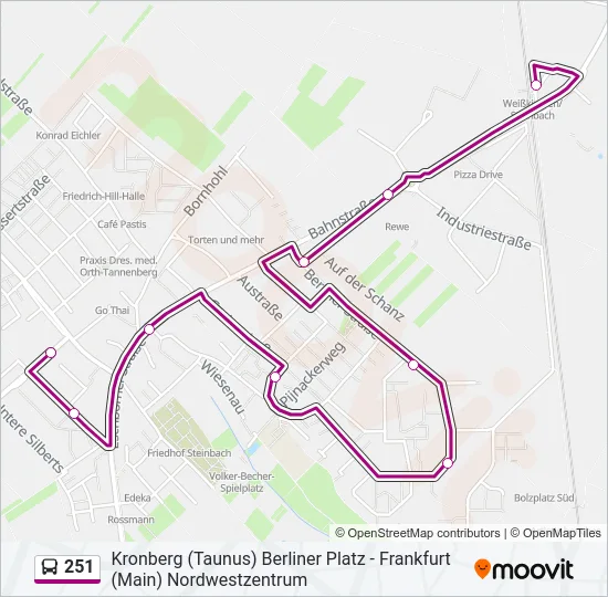 251 Bus Line Map