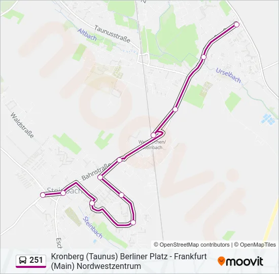 251 Bus Line Map