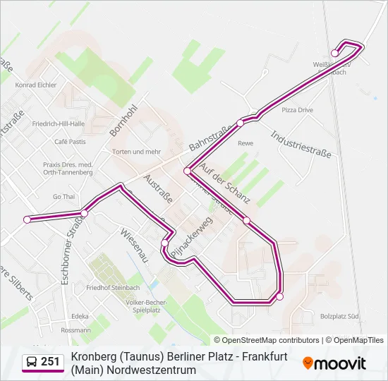 251 Bus Line Map
