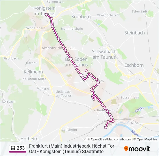 253 Bus Line Map