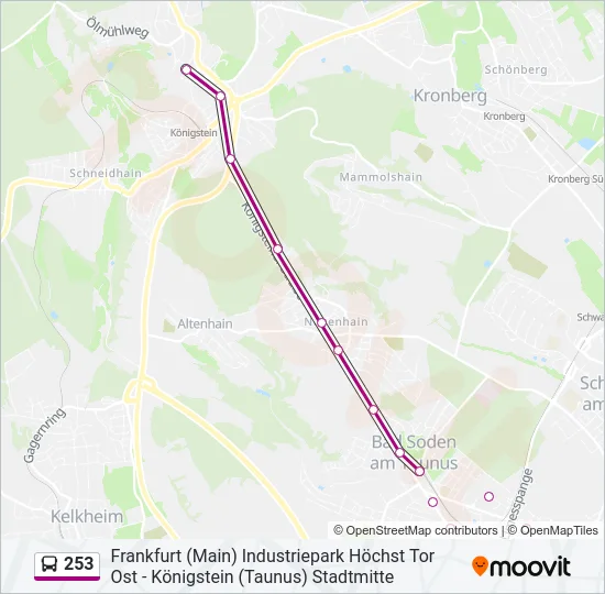 253 Bus Line Map
