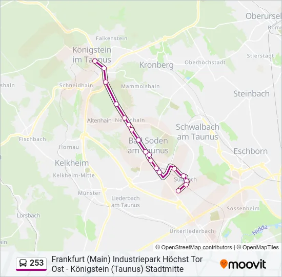 253 Bus Line Map