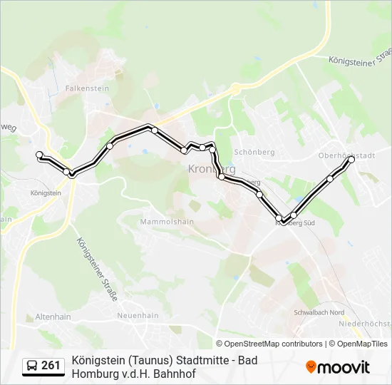261 Bus Line Map
