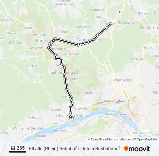 265 Bus Line Map
