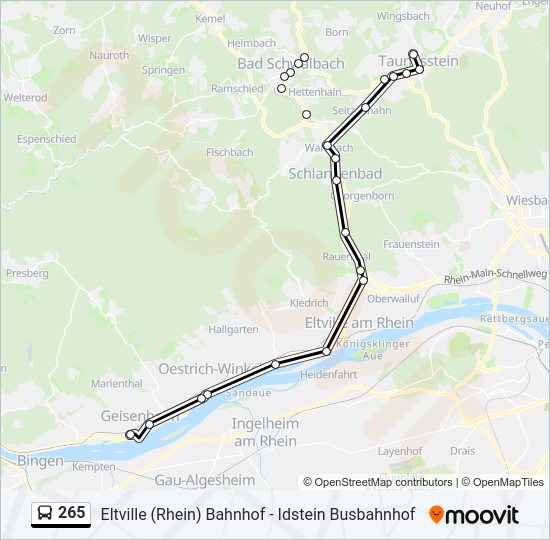 265 Bus Line Map