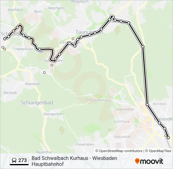 273 Bus Line Map