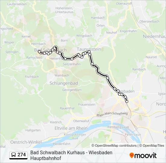 274 Bus Line Map