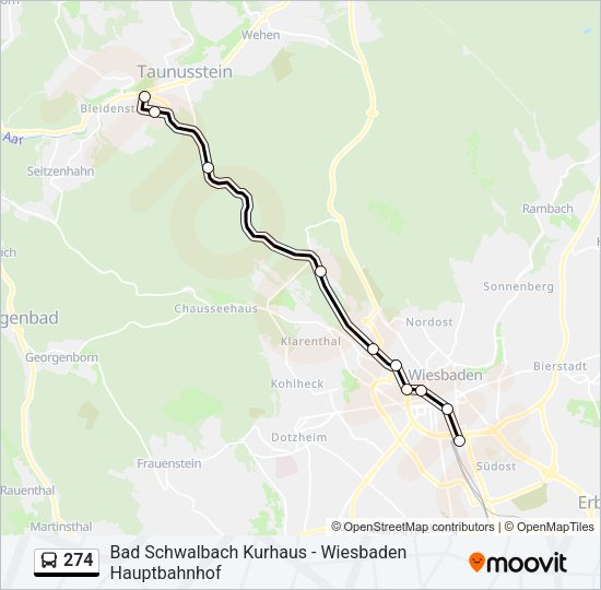 274 Bus Line Map