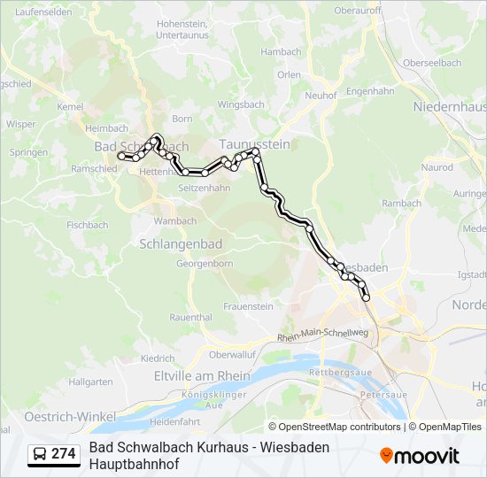 274 Bus Line Map