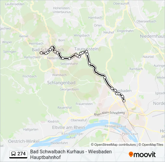 274 Bus Line Map