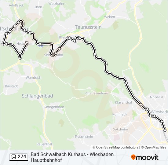 274 Bus Line Map