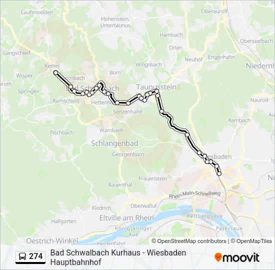 274 Bus Line Map