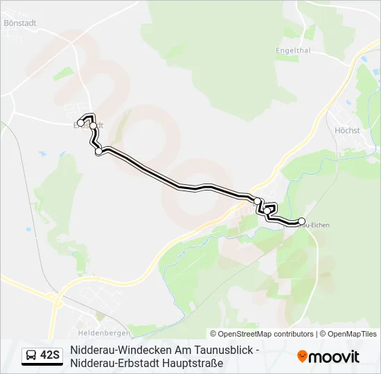 42S Bus Line Map
