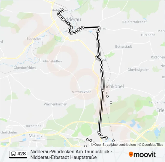 42S Bus Line Map