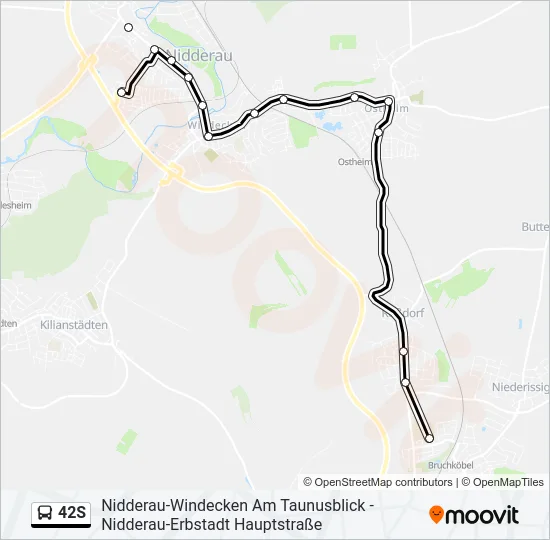 42S Bus Line Map