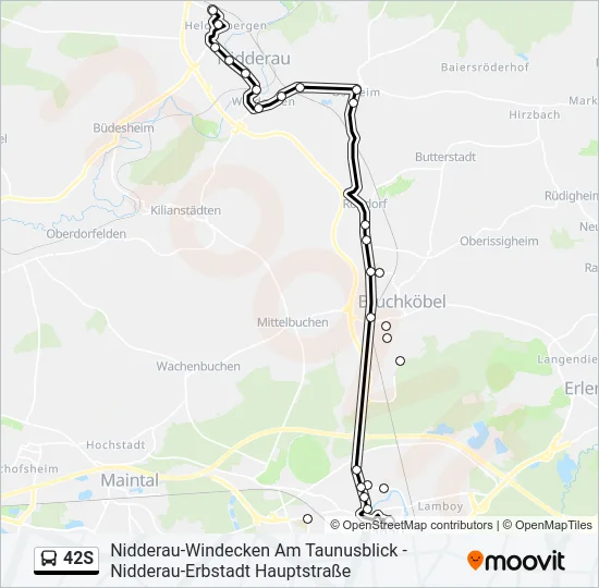 42S Bus Line Map