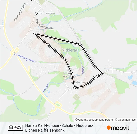 42S Bus Line Map