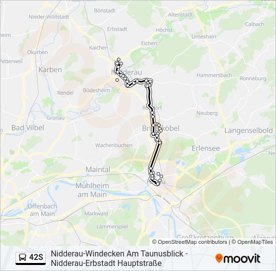 42S Bus Line Map