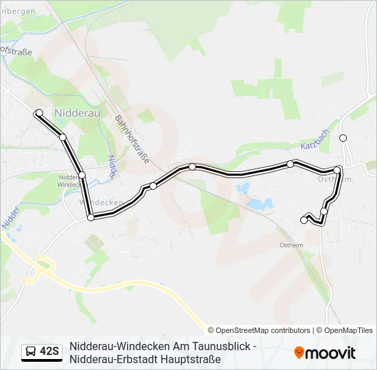 42S Bus Line Map
