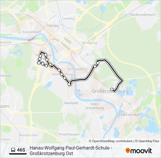 46S Bus Line Map