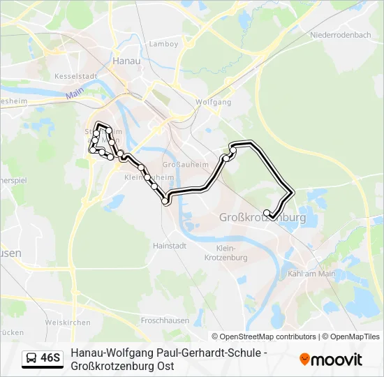 46S Bus Line Map