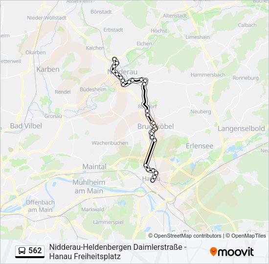 562 Bus Line Map