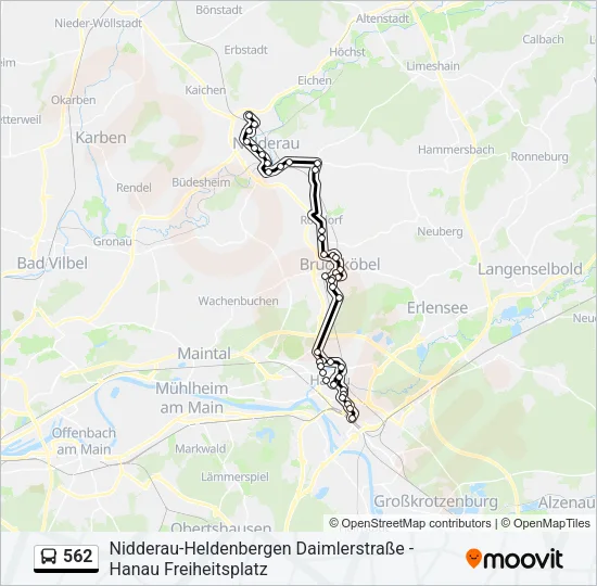 562 Bus Line Map