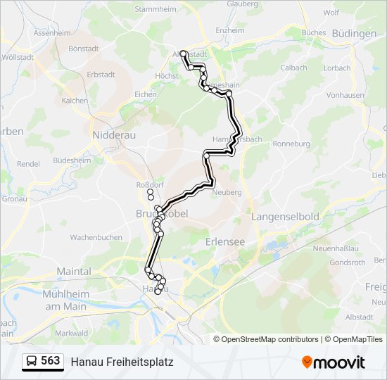 563 Bus Line Map