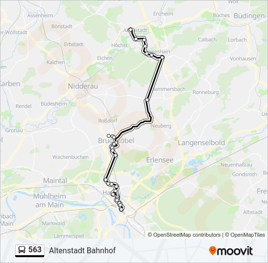 563 Bus Line Map