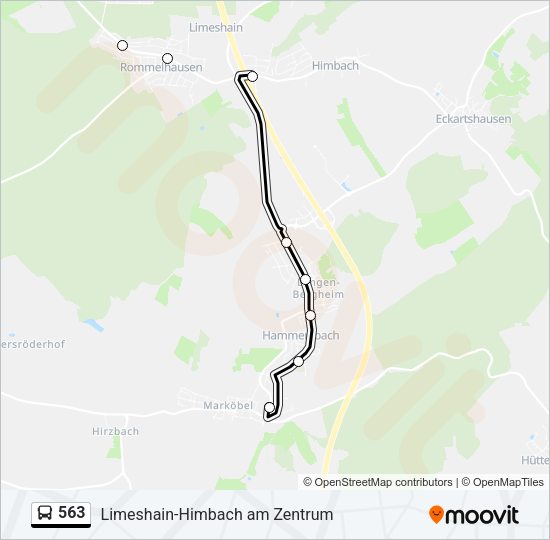 563 Bus Line Map