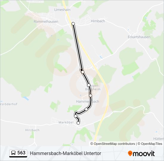 563 Bus Line Map
