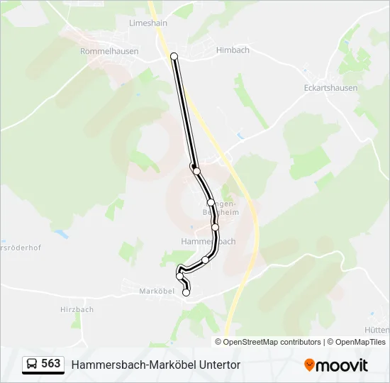 563 Bus Line Map